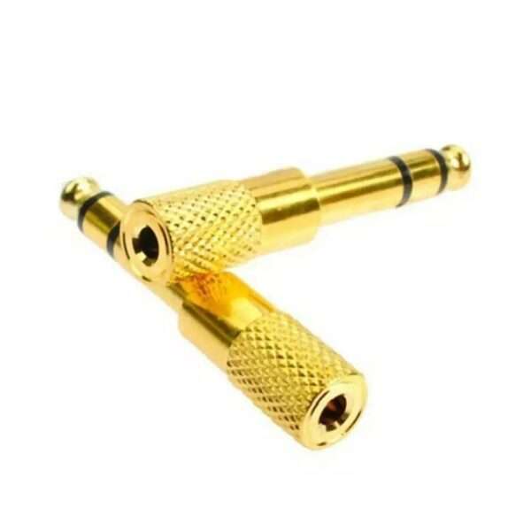 Audio Adapter Stereo 6.5 male to 3.5 Female Jack Plug Audio Stereo Adaptor Gold