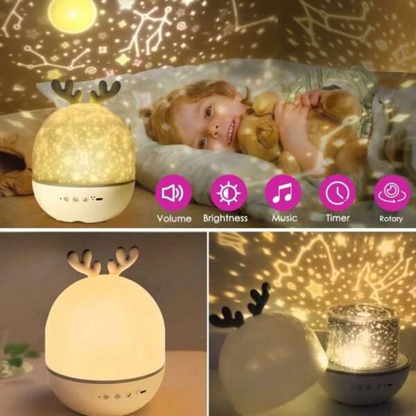 Elf LED Projector Night Light Projector Lamp 360 Degree Rotation Projection Music Box 2 in 1