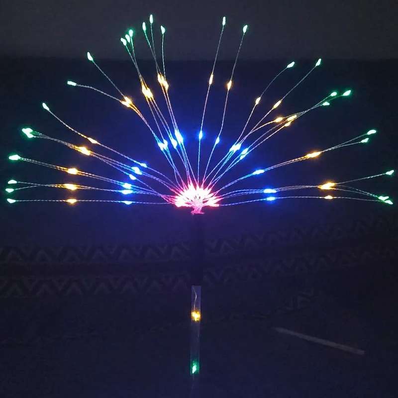 FA-LC34C-120 Solar Powered Starburst Stake Light Multicolour 2PC