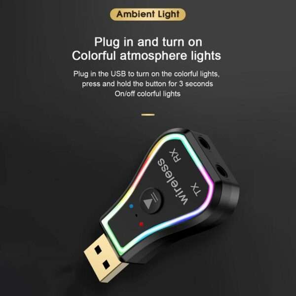 M11 3 in 1 AUX Audio Dongle USB Bluetooth Receiver and Transmitter Adapter with Light