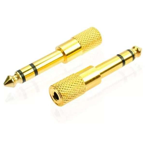 Audio Adapter Stereo 6.5 male to 3.5 Female Jack Plug Audio Stereo Adaptor Gold