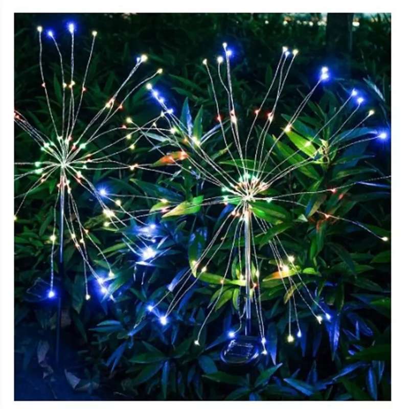 FA-LC34C-120 Solar Powered Starburst Stake Light Multicolour 2PC