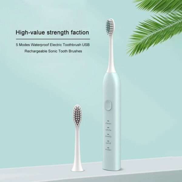 Waterproof Sonic Electric Toothbrush 5 Modes Automatic Timer