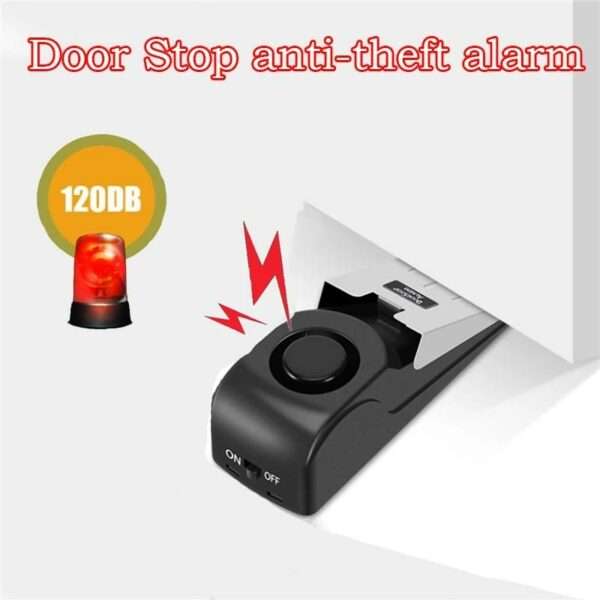 Adjustable Door Stop Alarm Wireless Security System Safety Wedge 3 Levels