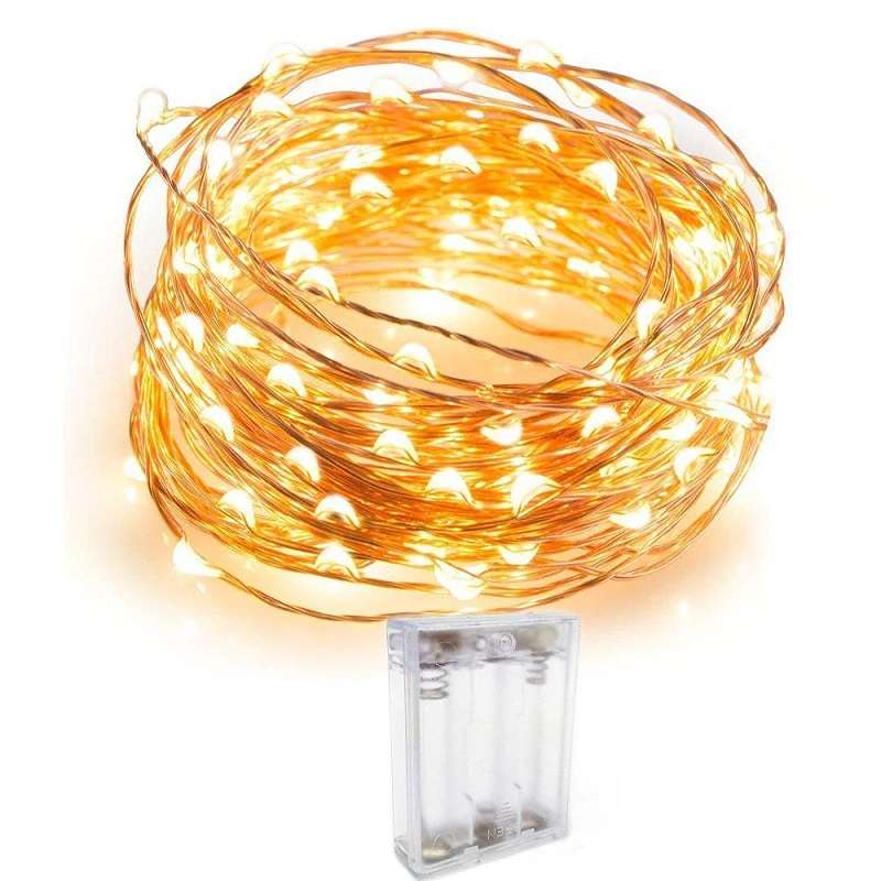 ZYF-91 Copper Wire  Battery Operated Fairy Light Warm White 10M