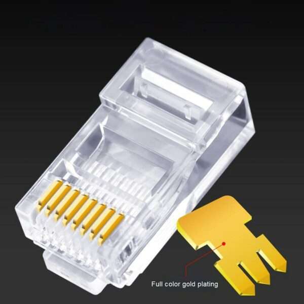 RJ45 Cat 5 Network Cable Connector Crystal Head (Unshielded) 100 Pieces