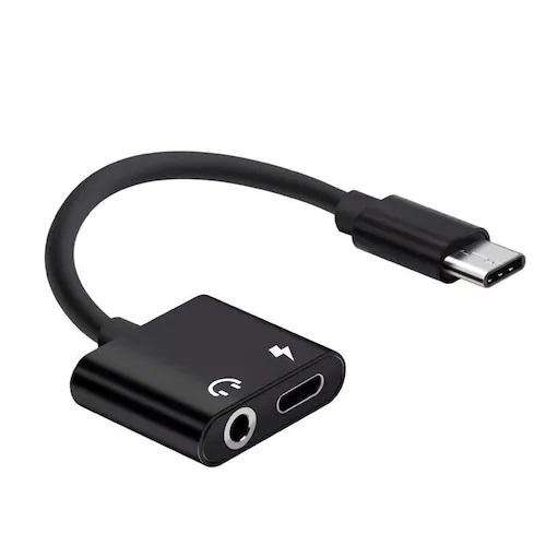 Super E USB-C To 3.5MM Earphone Type-C Female Power Charging Combo Adapter Converter