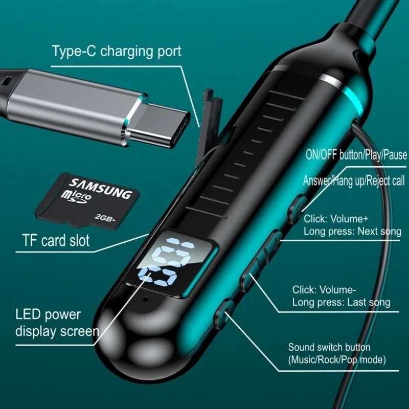 Wolulu AS-51261 Wireless Bluetooth Neck Sports Earphone