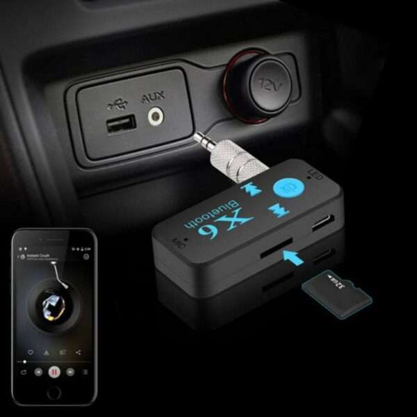 BT-X6 Bluetooth 5.0+DVR Stereo Audio Receiver Aux With 3.5mm Jack Car Receiver