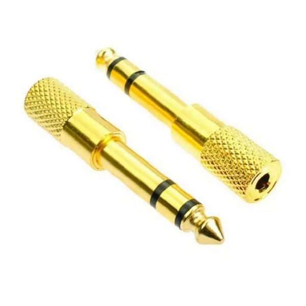 Audio Adapter Stereo 6.5 male to 3.5 Female Jack Plug Audio Stereo Adaptor Gold