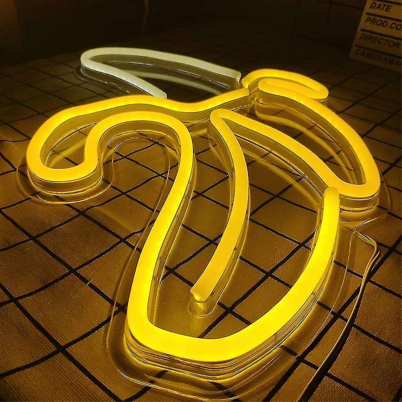 C-1 USB Powered Banana Neon Lamp With Back Plate + On Off Switch