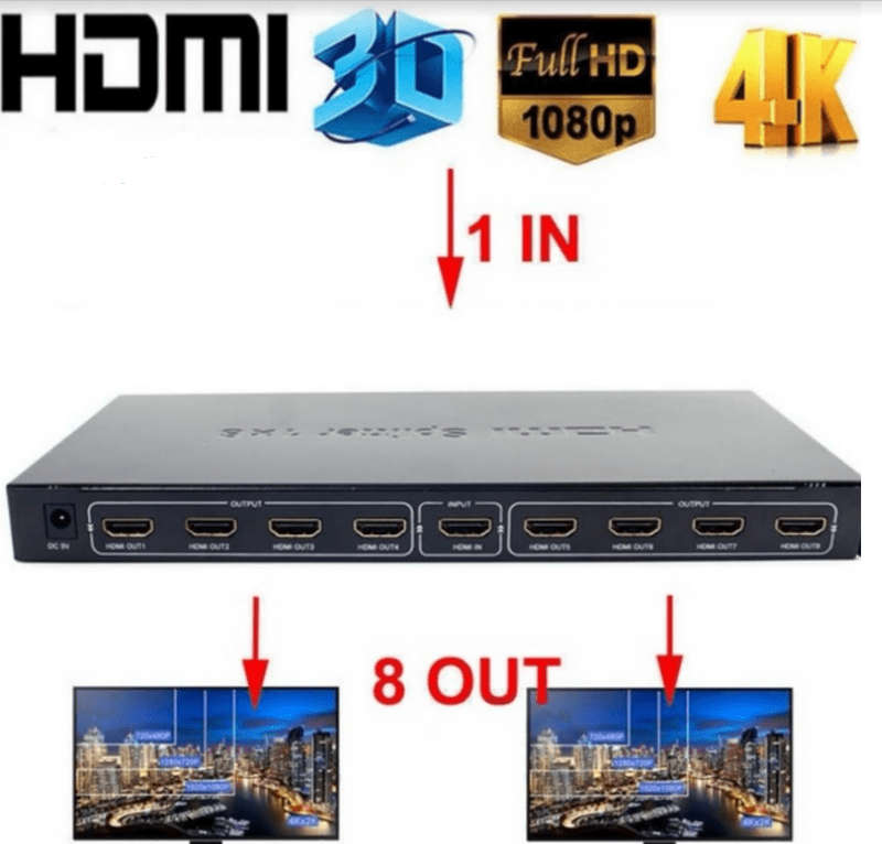 SE-L67  HDMI Splitter With 8 Ports UHD 4K x 2K