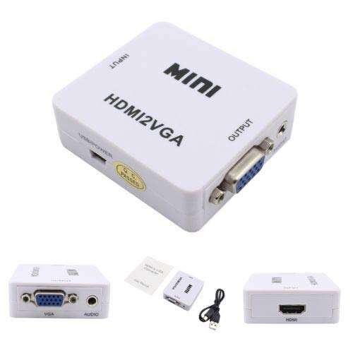 Treqa HDV-551 HDMI to VGA Converter Adapter With Audio Connector 1080P