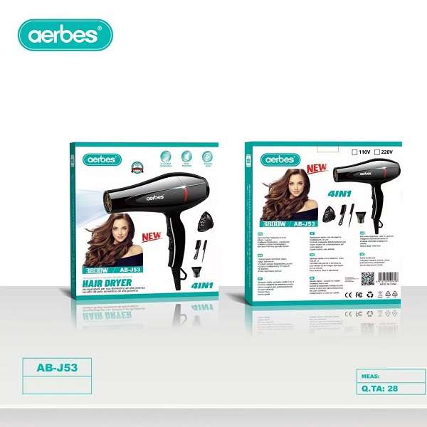 Aerbes AB-J53 4 In 1 3800W Professional Hair Dryer
