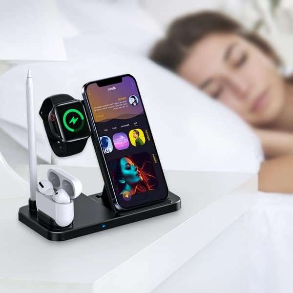 Aerbes AB-S856 Wireless Charging Station For IOS, iwatch, Airpods And Pencil 15W