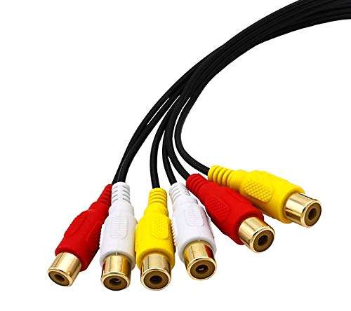 SE-117 AV Line one Split RCA 3 Male to 6 Female