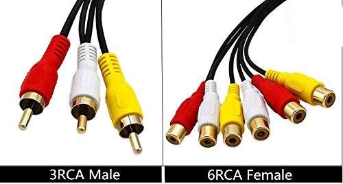 SE-117 AV Line one Split RCA 3 Male to 6 Female
