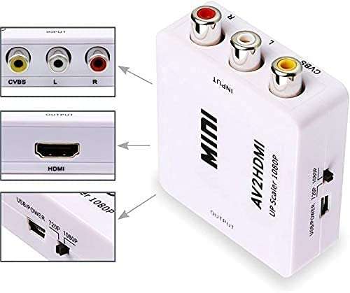 Treqa HDV-554 AV to HDMI Converter Adapter 1080P