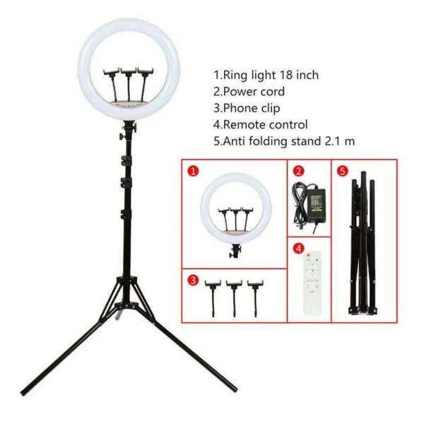 LJJ-45 18inch Ring Light For Social Media Videos White And Warm White light