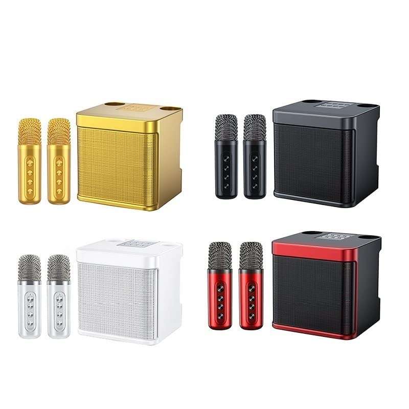 YS-203 Portable Mini Wireless Bluetooth Speaker With 2 Karaoke Microphone