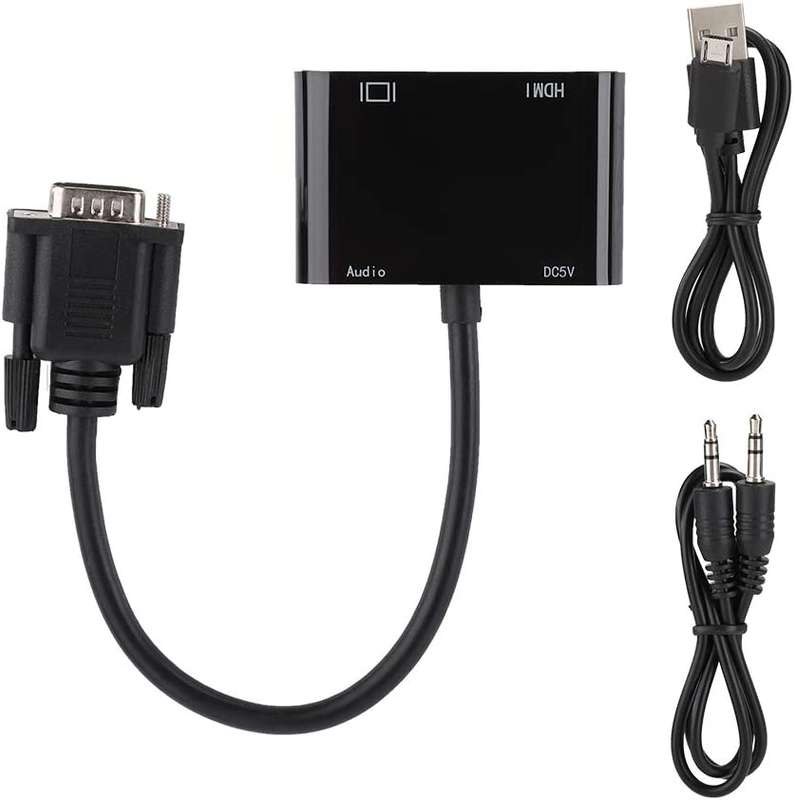 Tangka TK-H135 VGA to HDMI + VGA Converter With Audio 2K Output And Power Port