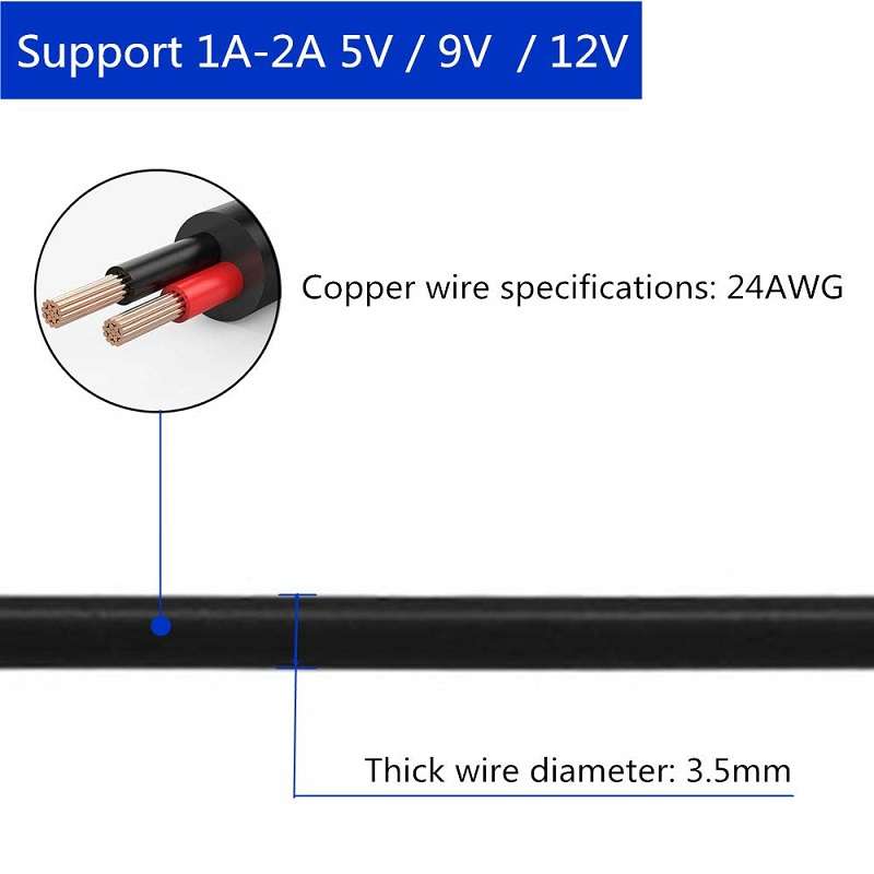 SE-L82 USB 2.0 Male To DC 5.5mm x 2.5mm Male Power Cable 1.5M