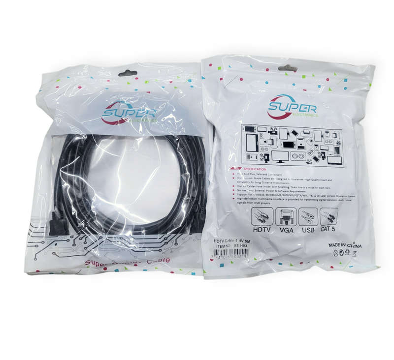 SE-H03 Male HDMI To HDMI Cable Black 5M