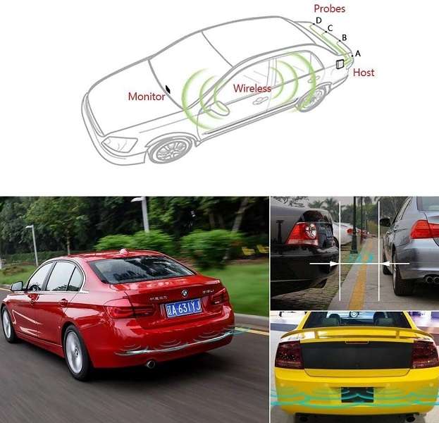 PZ300 Car Reverse Parking Radar 4 Sensor Security System