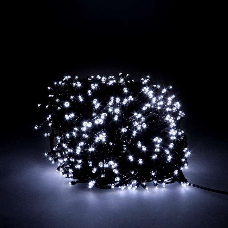 10M White LED Inter-Connecting Black Cable Fairy Light