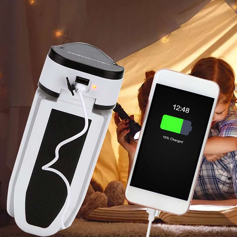 FA-8806 LED Solar Powered Folding Lamp With USB Port To Charge Phones