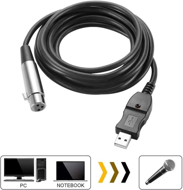 SE-L19 USB Male to 3-Pin XLR Female Cable 3M