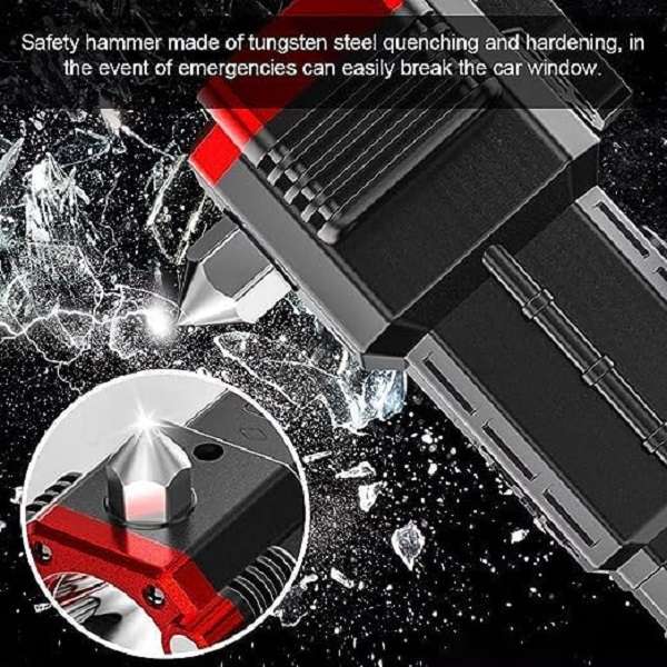 FA-499 USB Charging Super Bright LED Flashlight With Safety Hammer