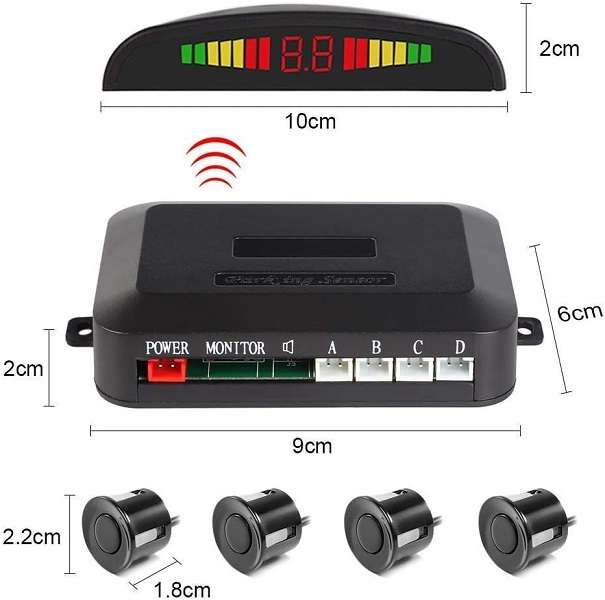 PZ300 Car Reverse Parking Radar 4 Sensor Security System