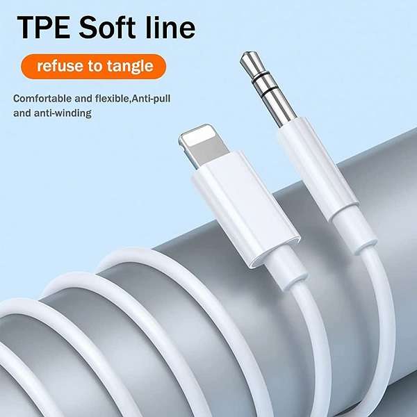 JH-025 Lighting Pin to 3.5mm Male Audio Jack Aux Cable 1M