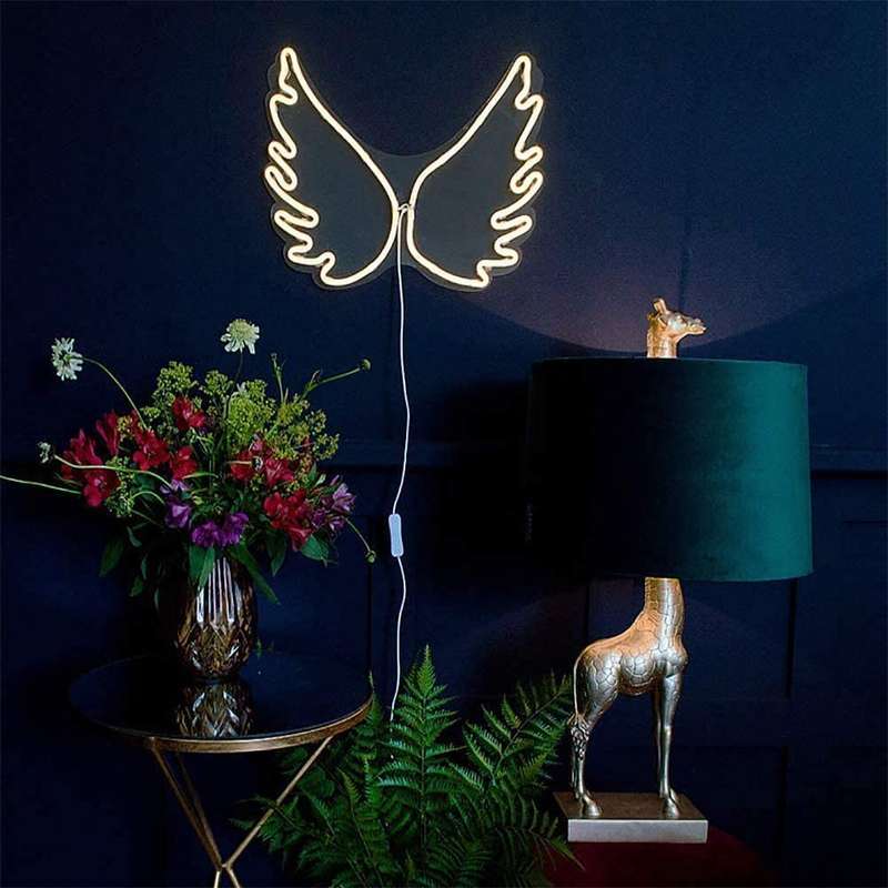 C-15-Wings USB Powered Wings Neon Lamp With Back Plate + On Off Switch