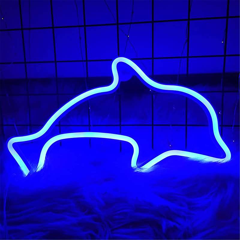FA-A34 Cute Dolphin Neon Sign Lamp USB And Battery Operated