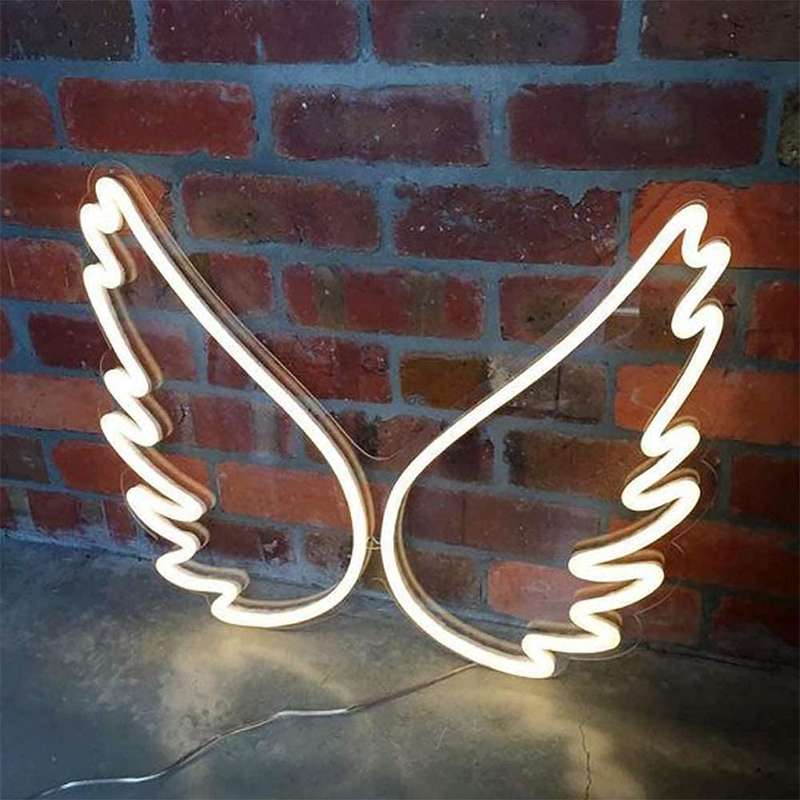 C-15-Wings USB Powered Wings Neon Lamp With Back Plate + On Off Switch