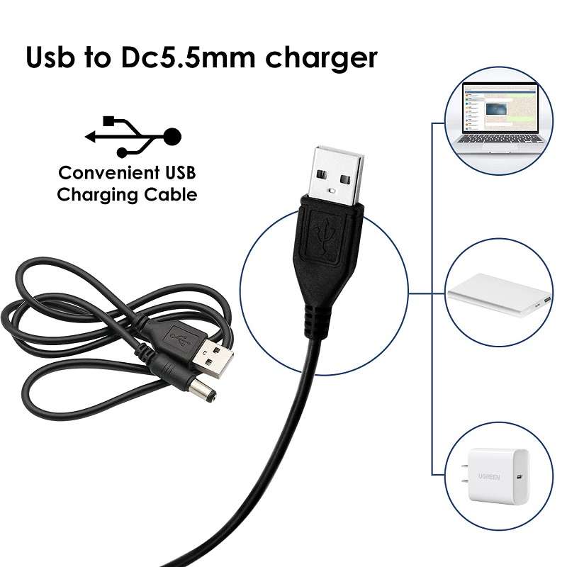 SE097 USB 2.0 Male To 5.5x2.1mm Male DC Cable 1M