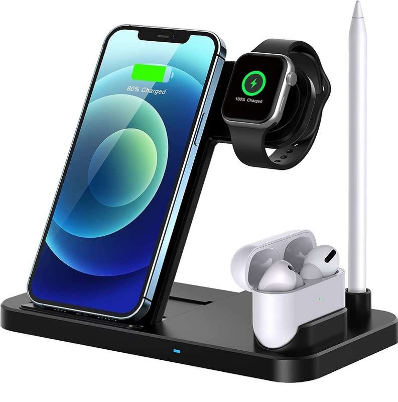 Aerbes AB-S856 Wireless Charging Station For IOS, iwatch, Airpods And Pencil 15W
