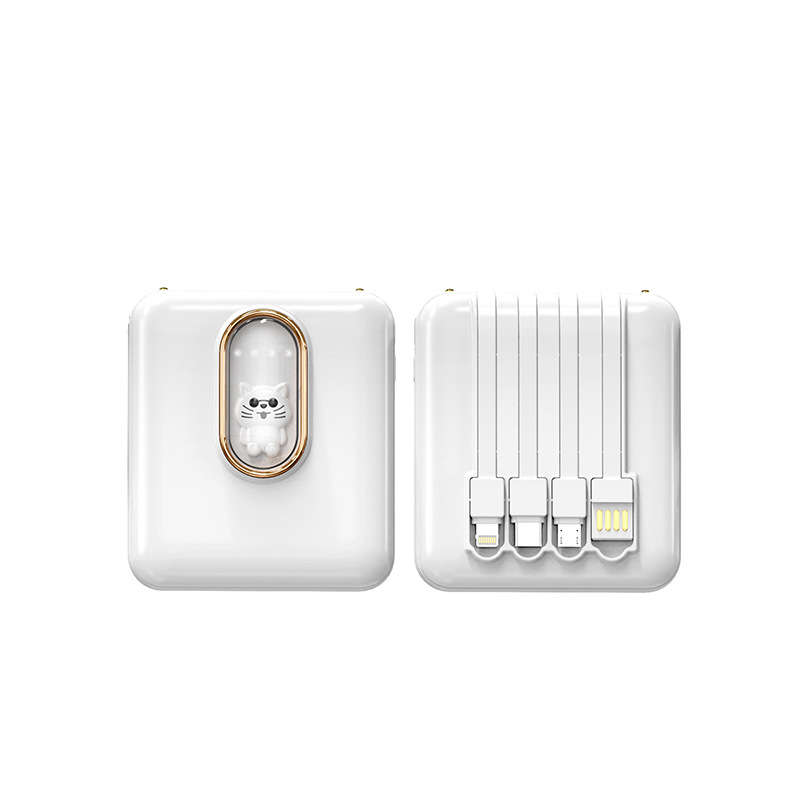 Ananas AS-50312 Power Bank 10000Mah Micro USB Type C &amp; IOS Built-In Cables