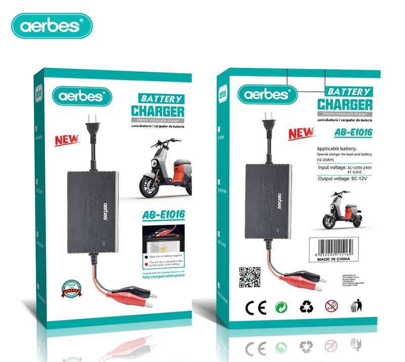 Aerbes AB-E1016 12V Motorcycle Battery Charger