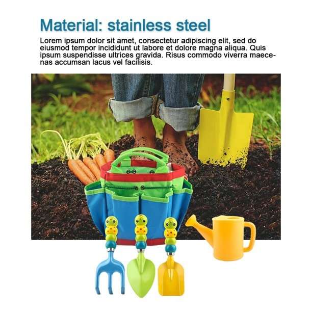 XF0907 Caterpillar Shaped Children's Garden Tool Set 5 In1