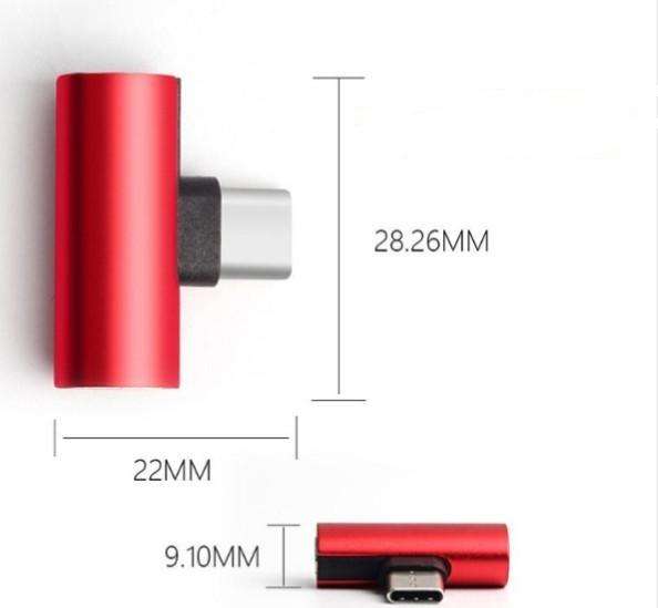 Type C To 2 Type C Adapter 2in1 Charging and Audio