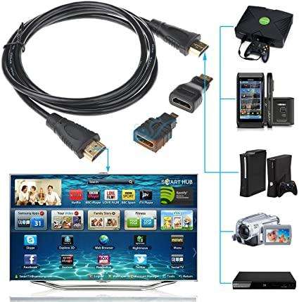 SE-LH3-03 HDMI To HDMI Cable Mini Micro HDMI Adaptor Cable Kit 1.5M 3 In 1