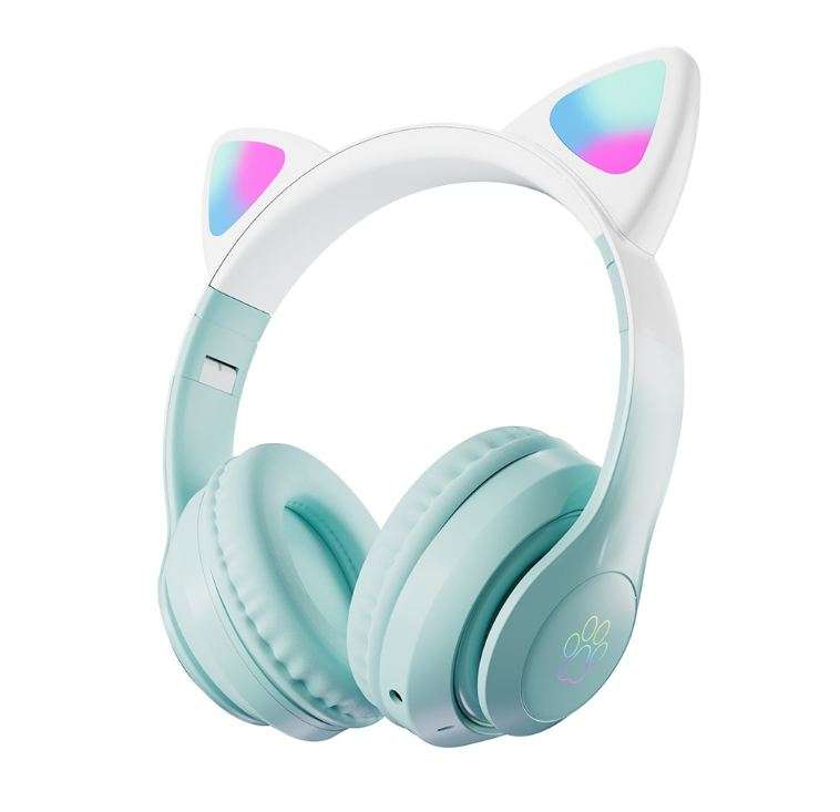 Aerbes AB-D517 Cuffie Stereo Bluetooth Cat Ear Headphone With RGB
