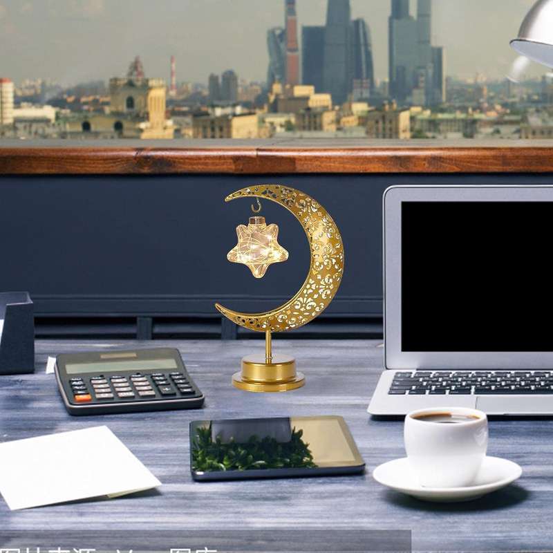 Star Battery Operated Moon Shaped LED Light Warm White