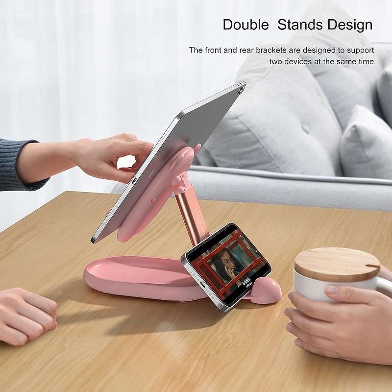 Aerbes AB-ZJ09 Foldable Desktop Adjustable Phone Holder With Mirror
