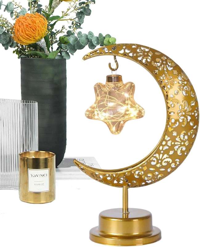 Star Battery Operated Moon Shaped LED Light Warm White