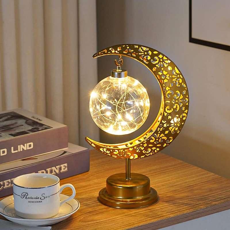Globe Battery Operated Moon Shaped Light Warm White