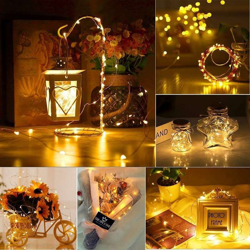 ZYF-91 Copper Wire  Battery Operated Fairy Light Warm White 10M